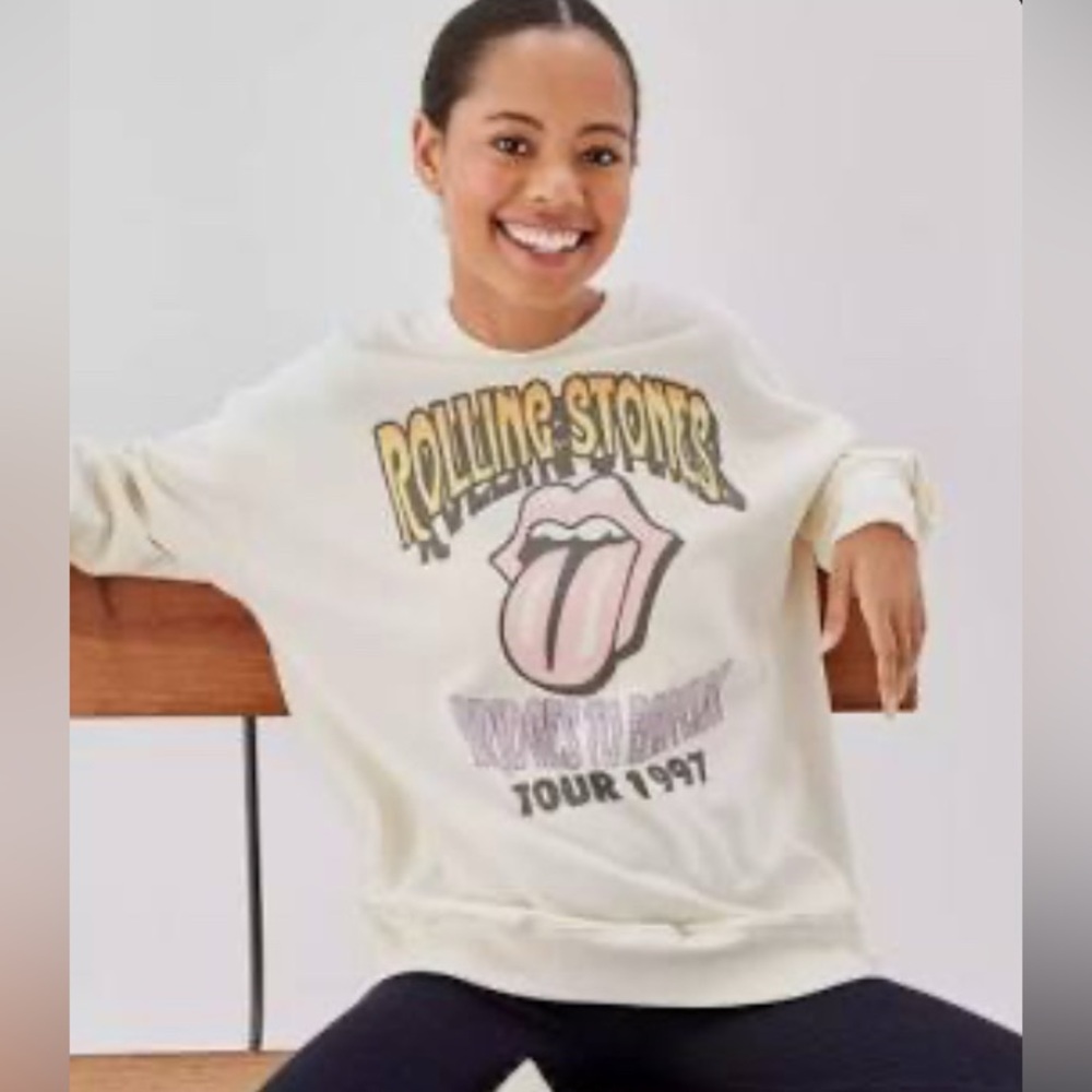 Oversized American Eagle Rolling Stones Graphic concert Sweatshirt 🧡🩷